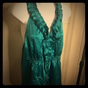 The Limited Emerald Green Halter Top Blouse
